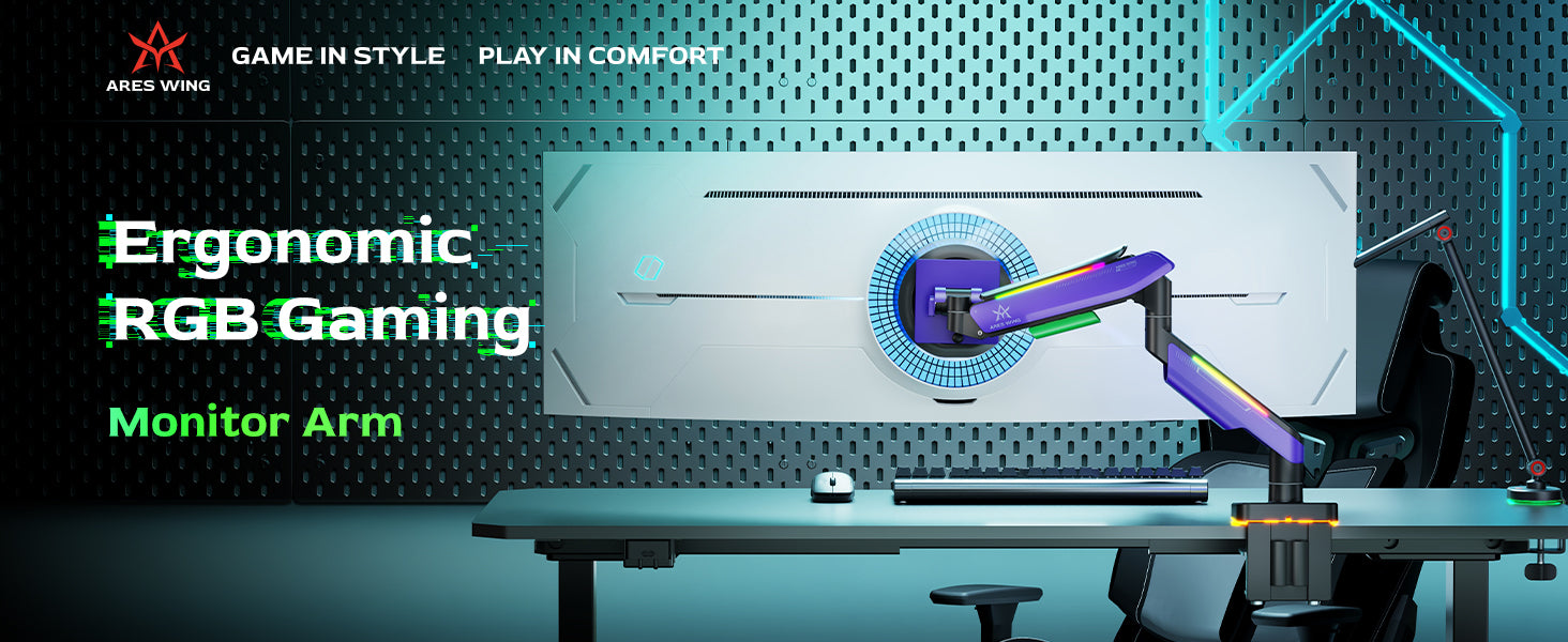 RGB Heavy Duty Monitor Arm | GDT1001LPP – ARES WING