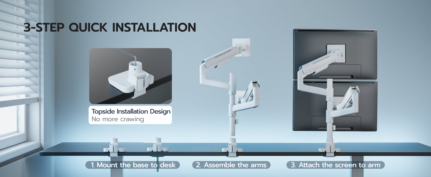 Dual Monitor Mount for Ultrawide Monitors | GDT1003P-2WH – ARES WING