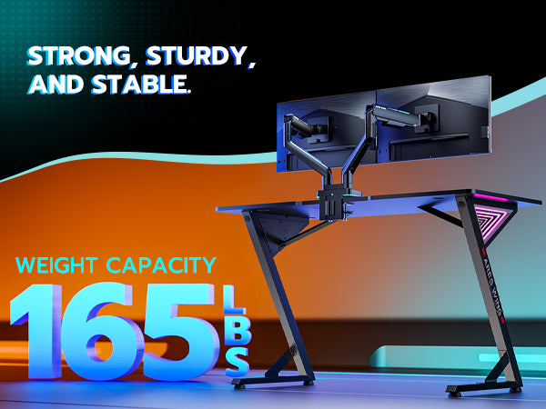 Ergonomic Computer Desk with LED Light | GMK1001LBK – ARES WING