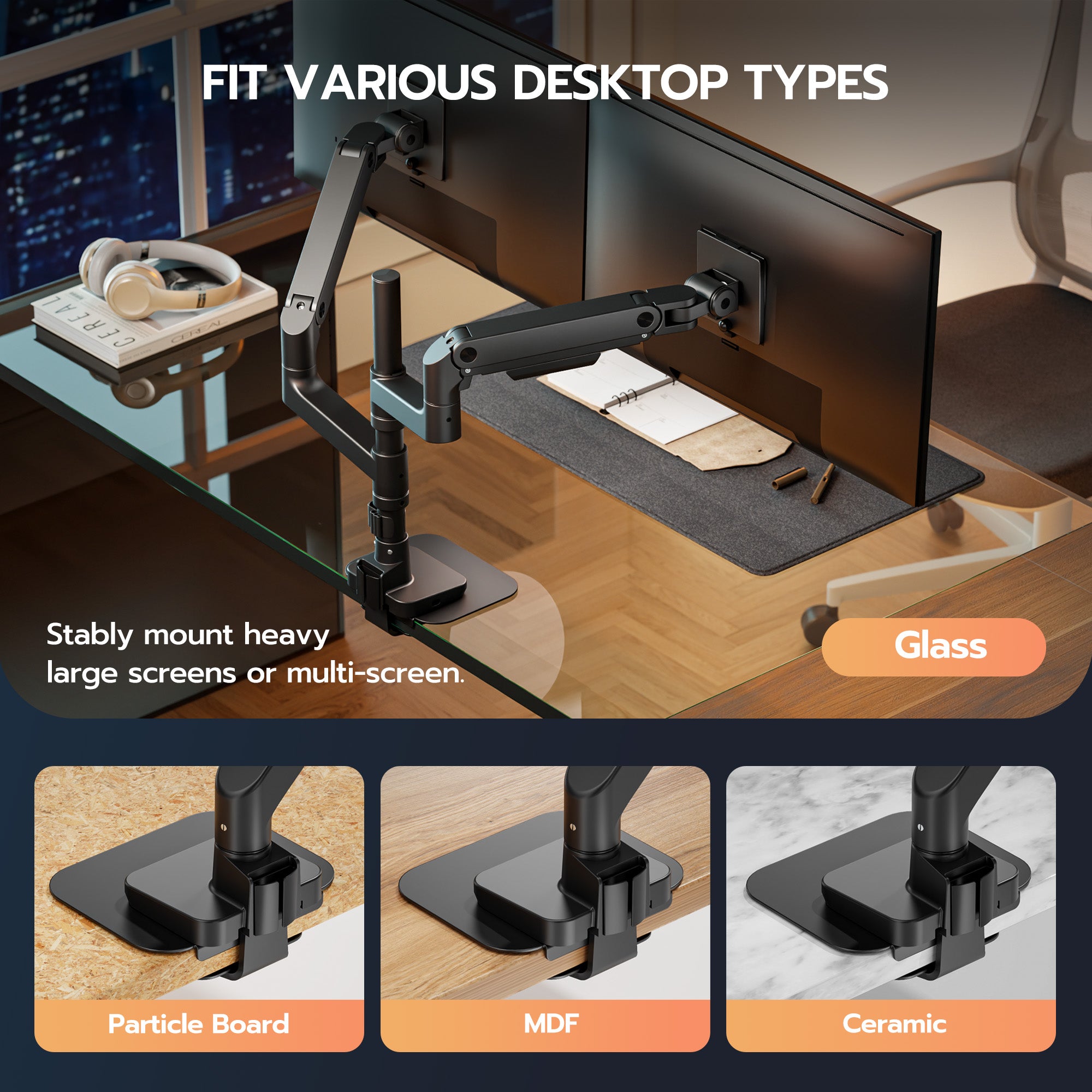 Steel Monitor Mount Reinforcement Plate for Thin