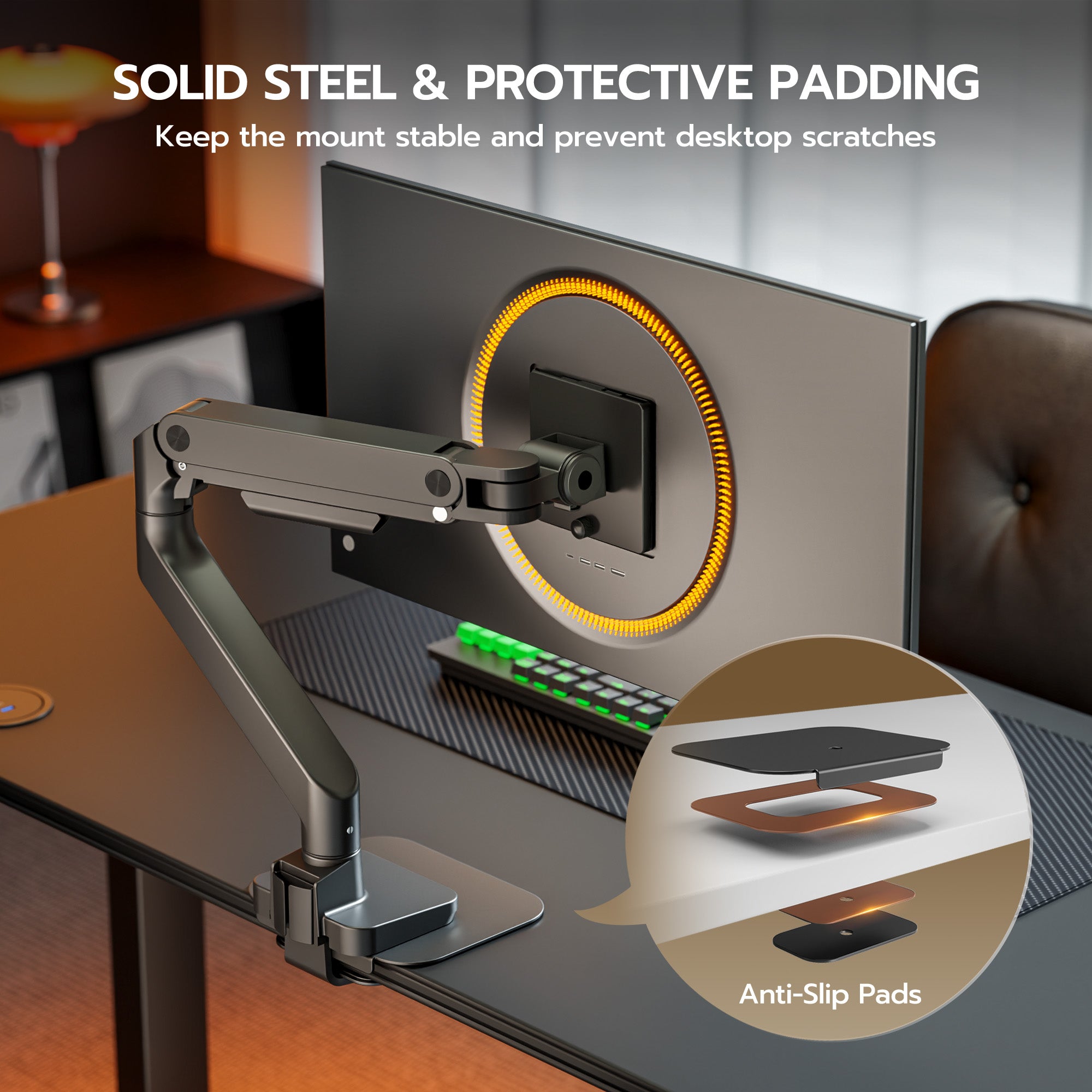 Steel Monitor Mount Reinforcement Plate for Thin