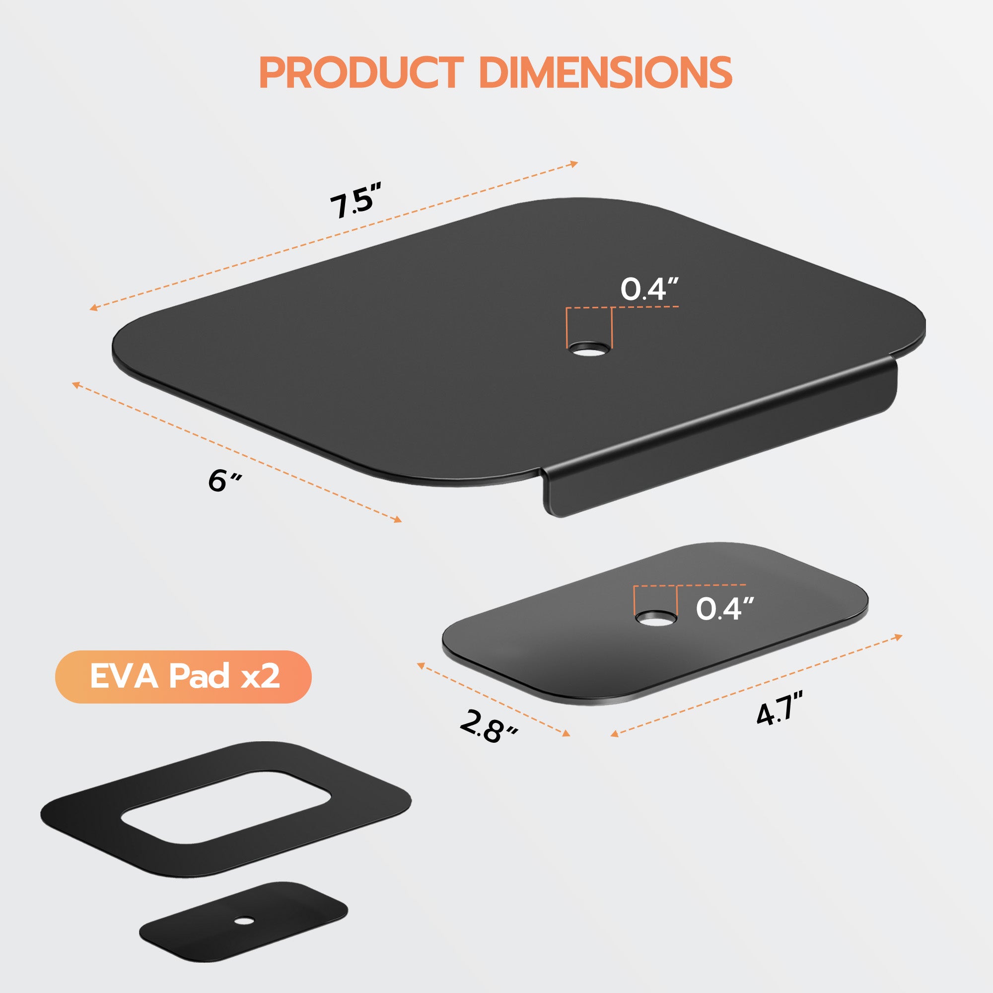 Steel Monitor Mount Reinforcement Plate for Thin