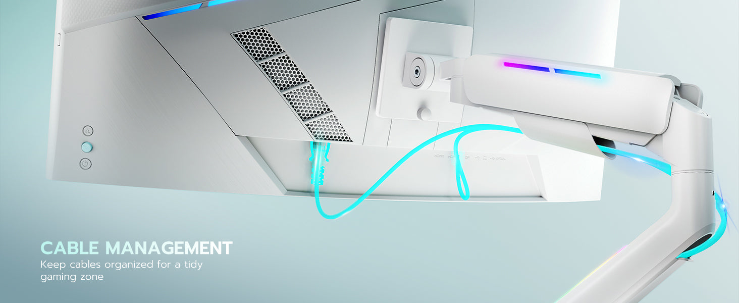 ARES WING | RGB Ultrawide Single Monitor arm | GDT1003LWH
