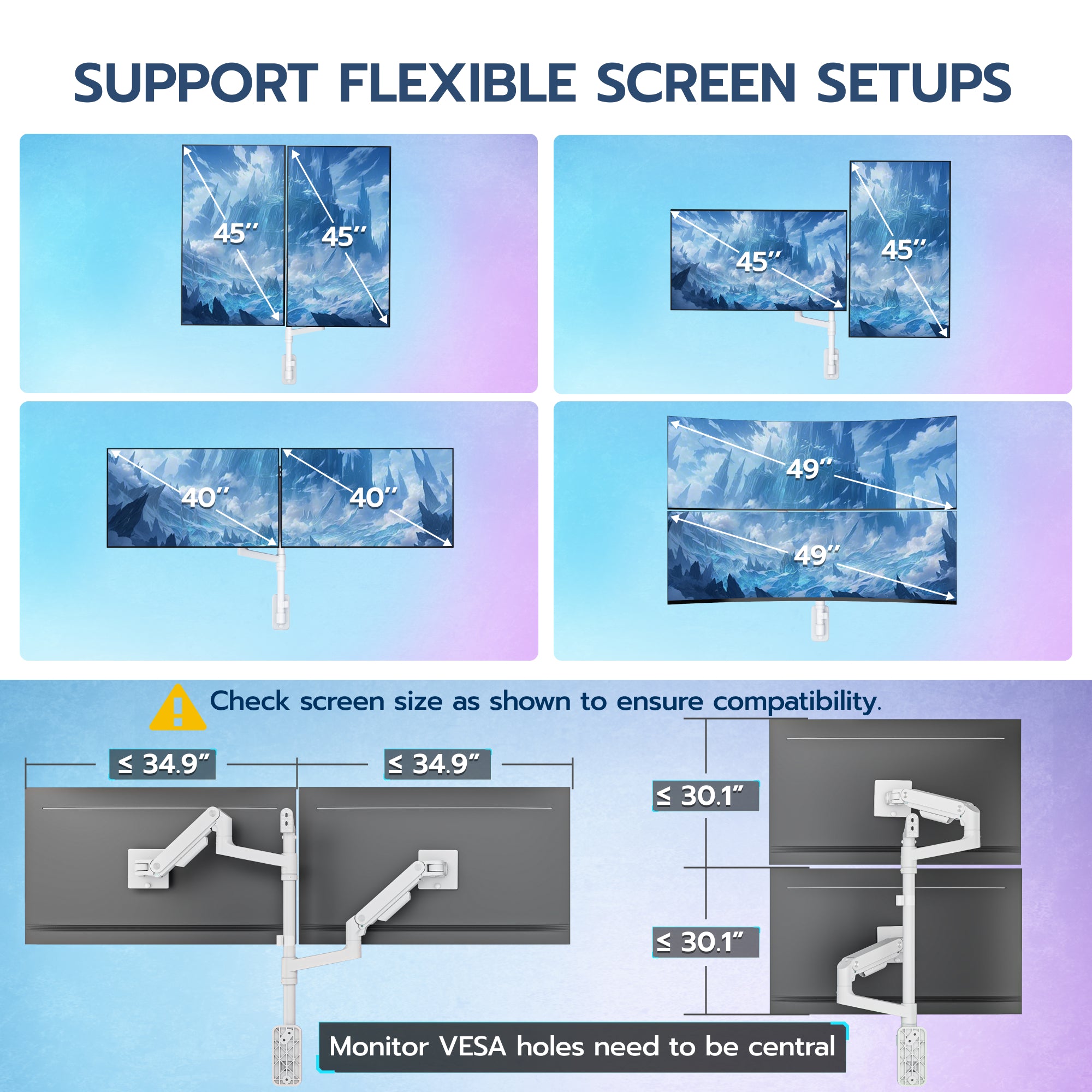 Dual Monitor Wall Mount ARES WING