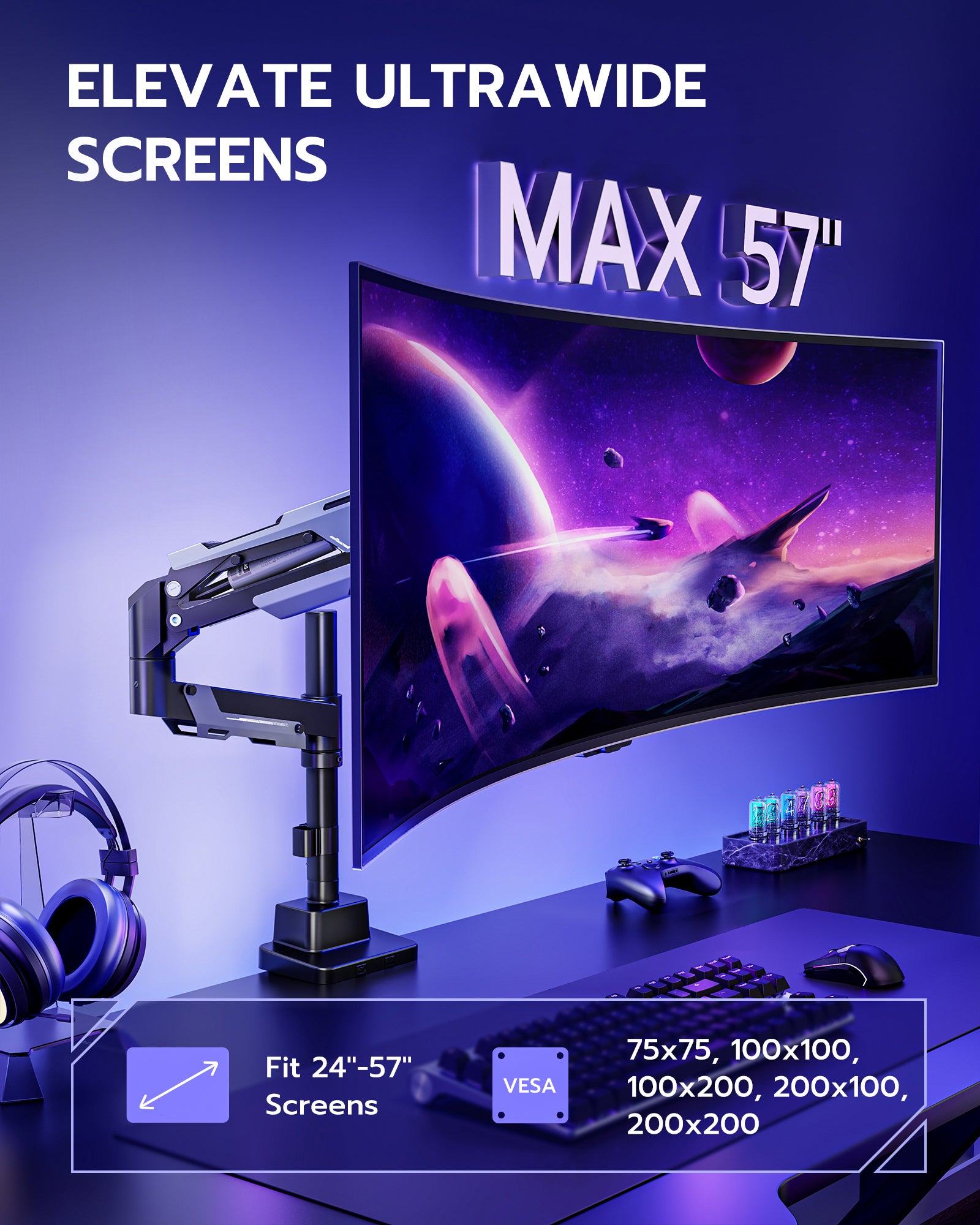 Single Monitor Mount - Black