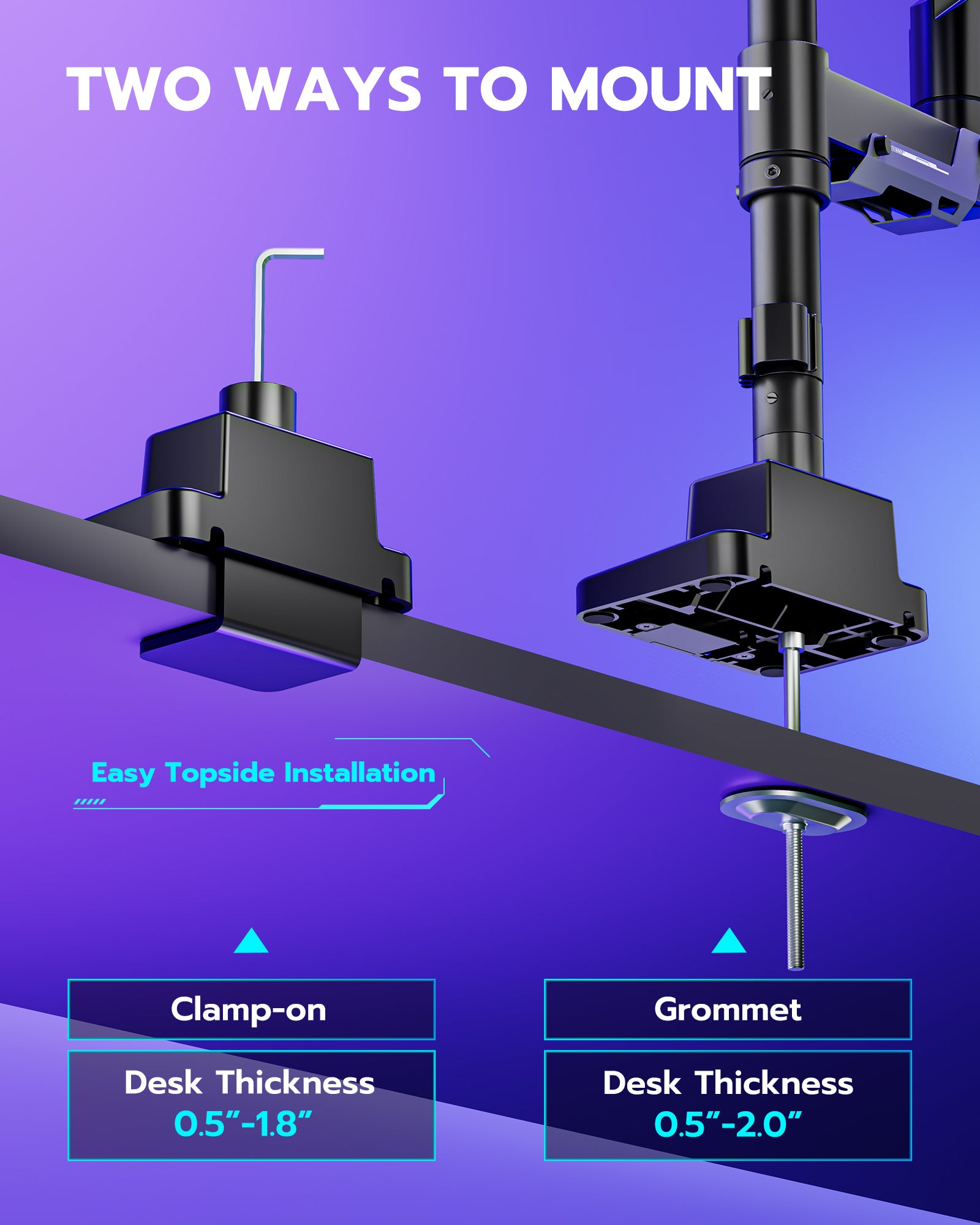 Single Monitor Mount - Black
