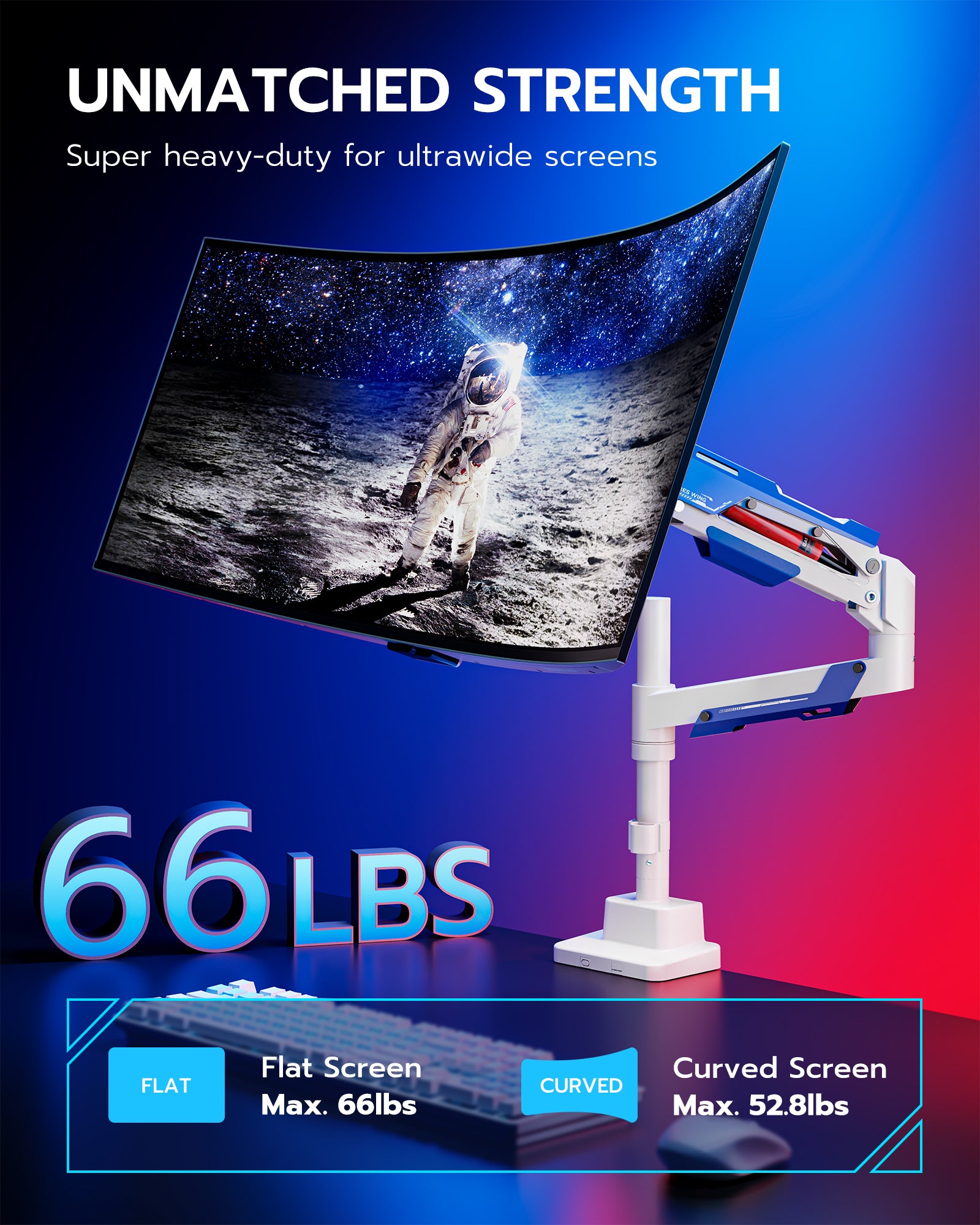 Single Monitor Mount - White