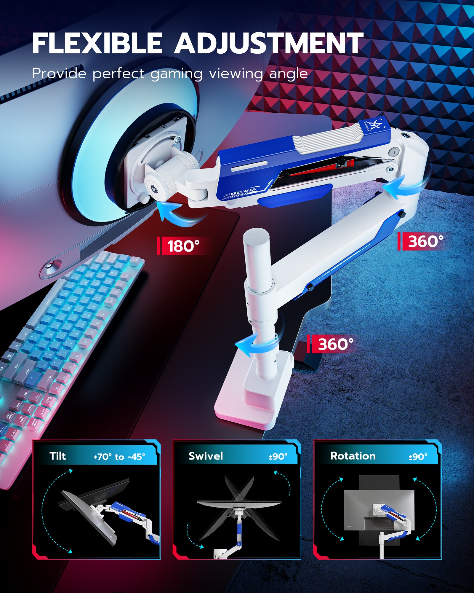 Single Monitor Mount - White