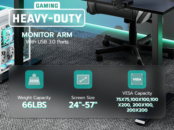 ARES WING Ultrawide Monitor Arm | GDT1006UCBK