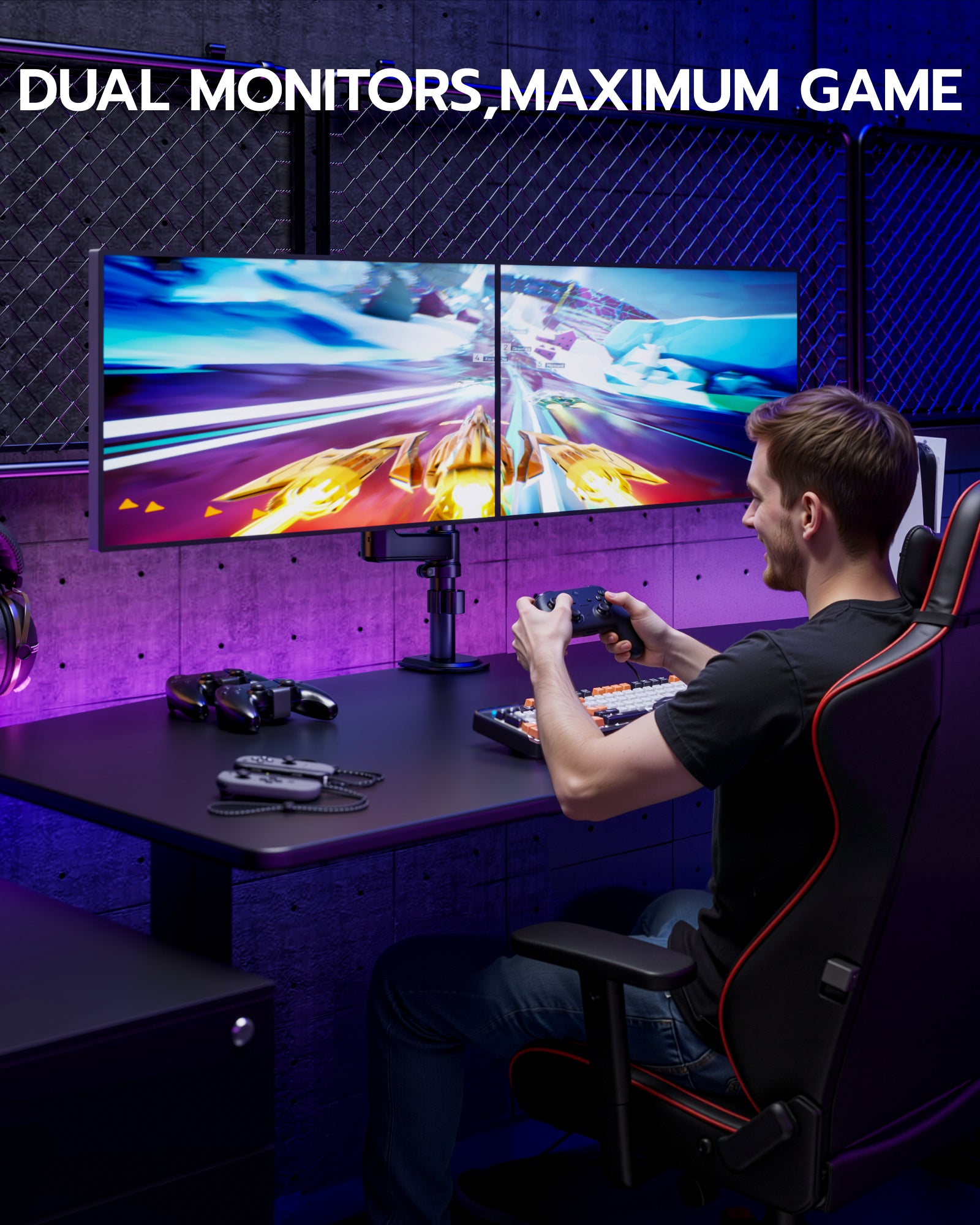 Dual Monitor Mount | GDT1009P-2BK – ARES WING