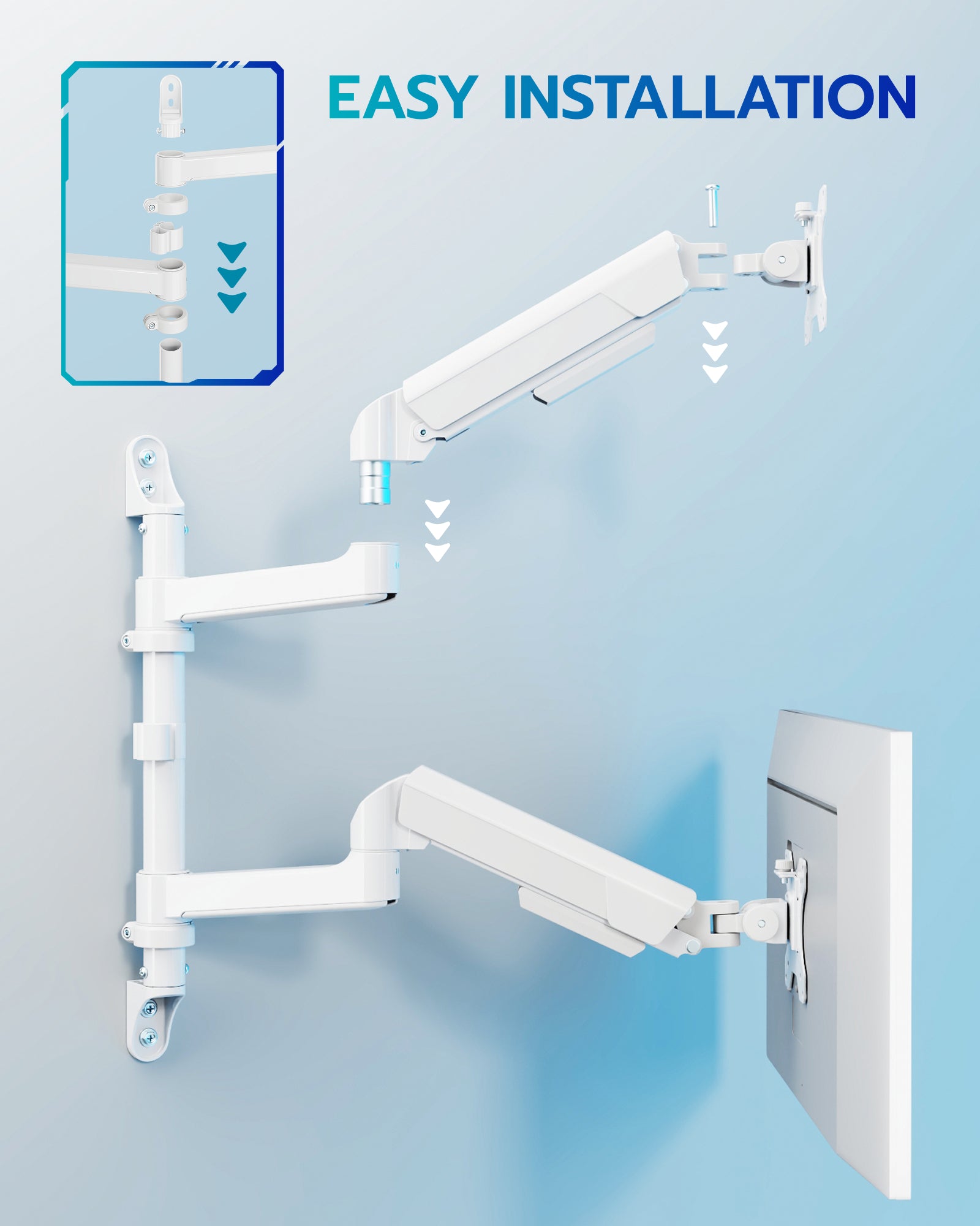 Vertical Dual Monitor Wall Mount ARES WING