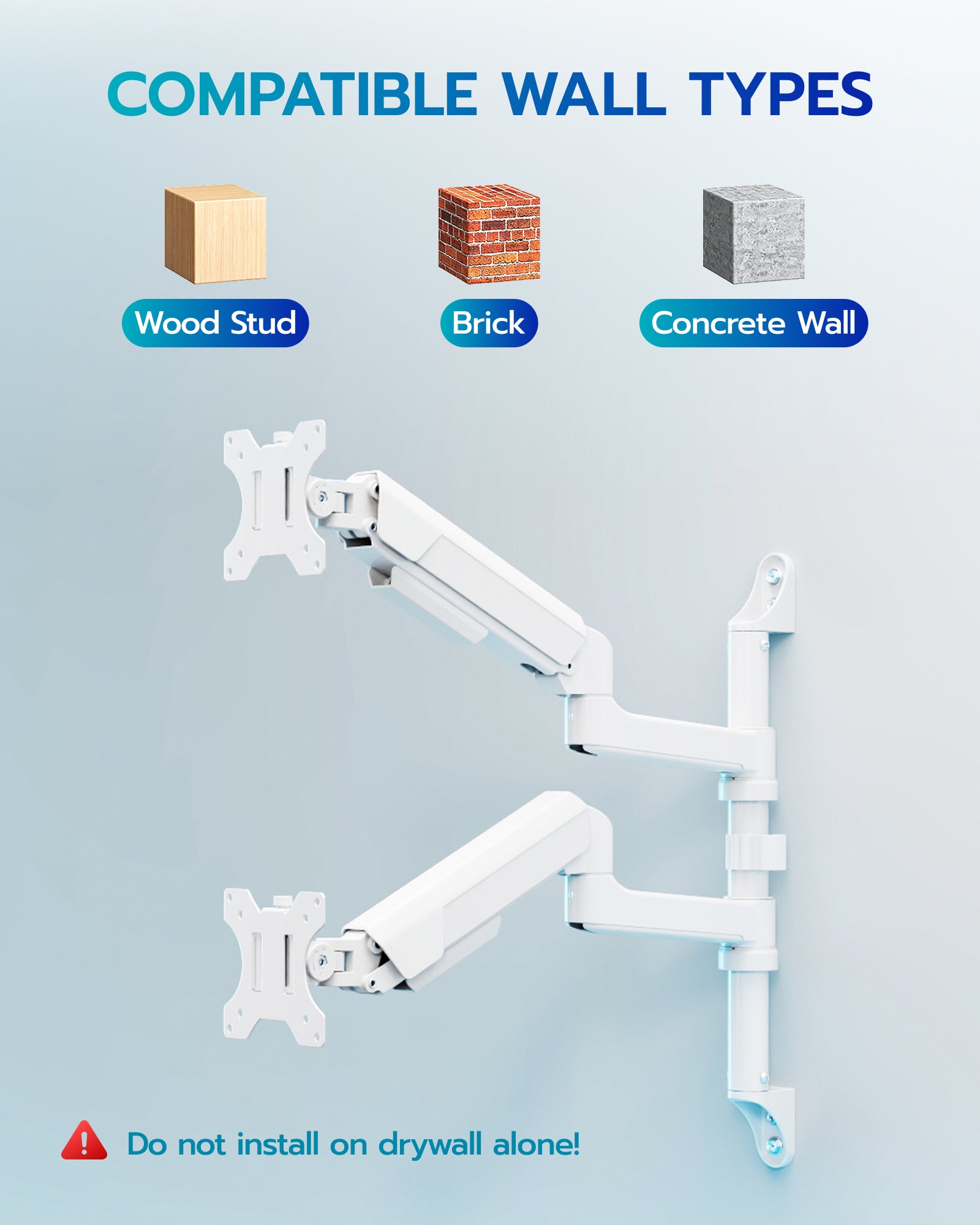 Vertical Dual Monitor Wall Mount ARES WING