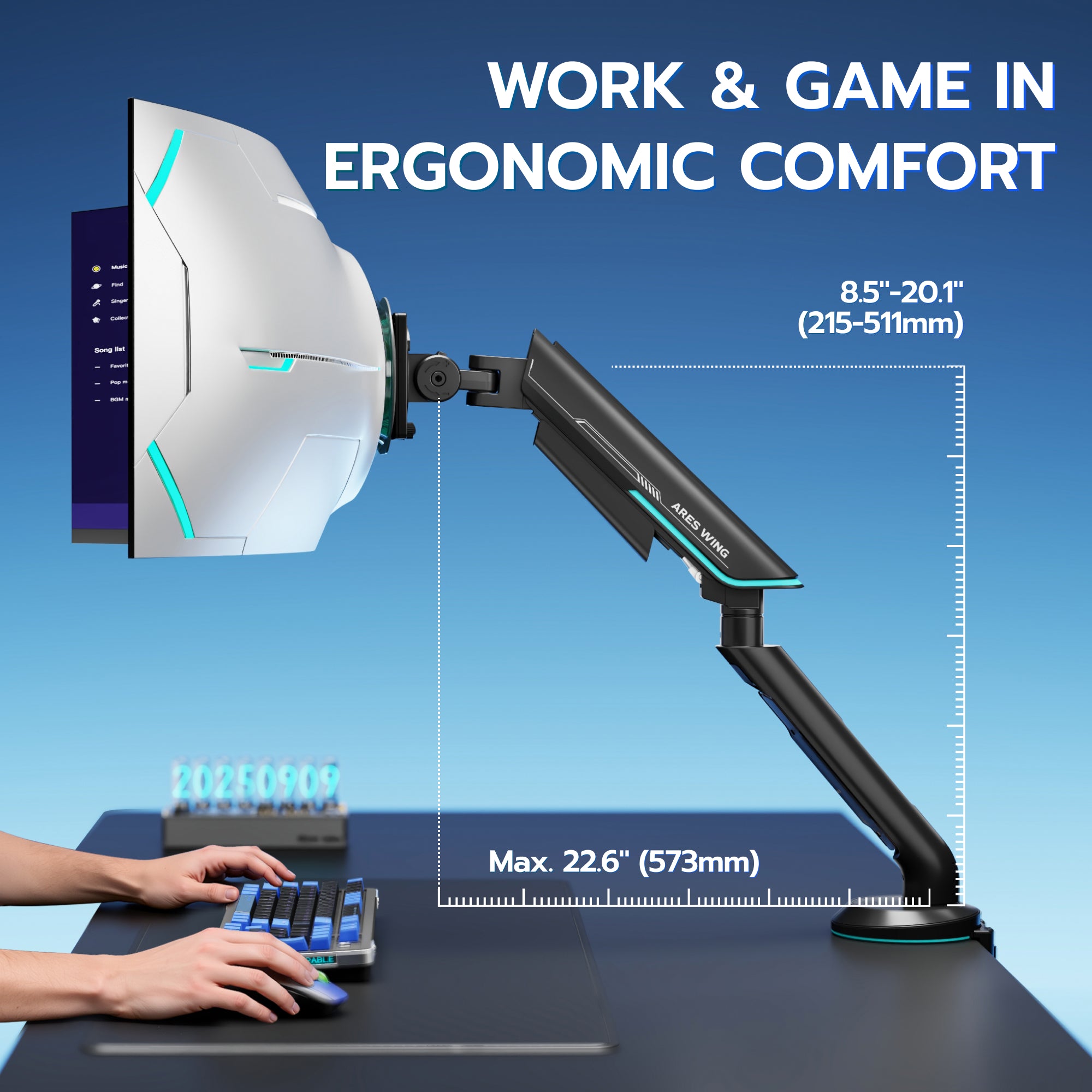 Single Monitor Mount - Black – ARES WING