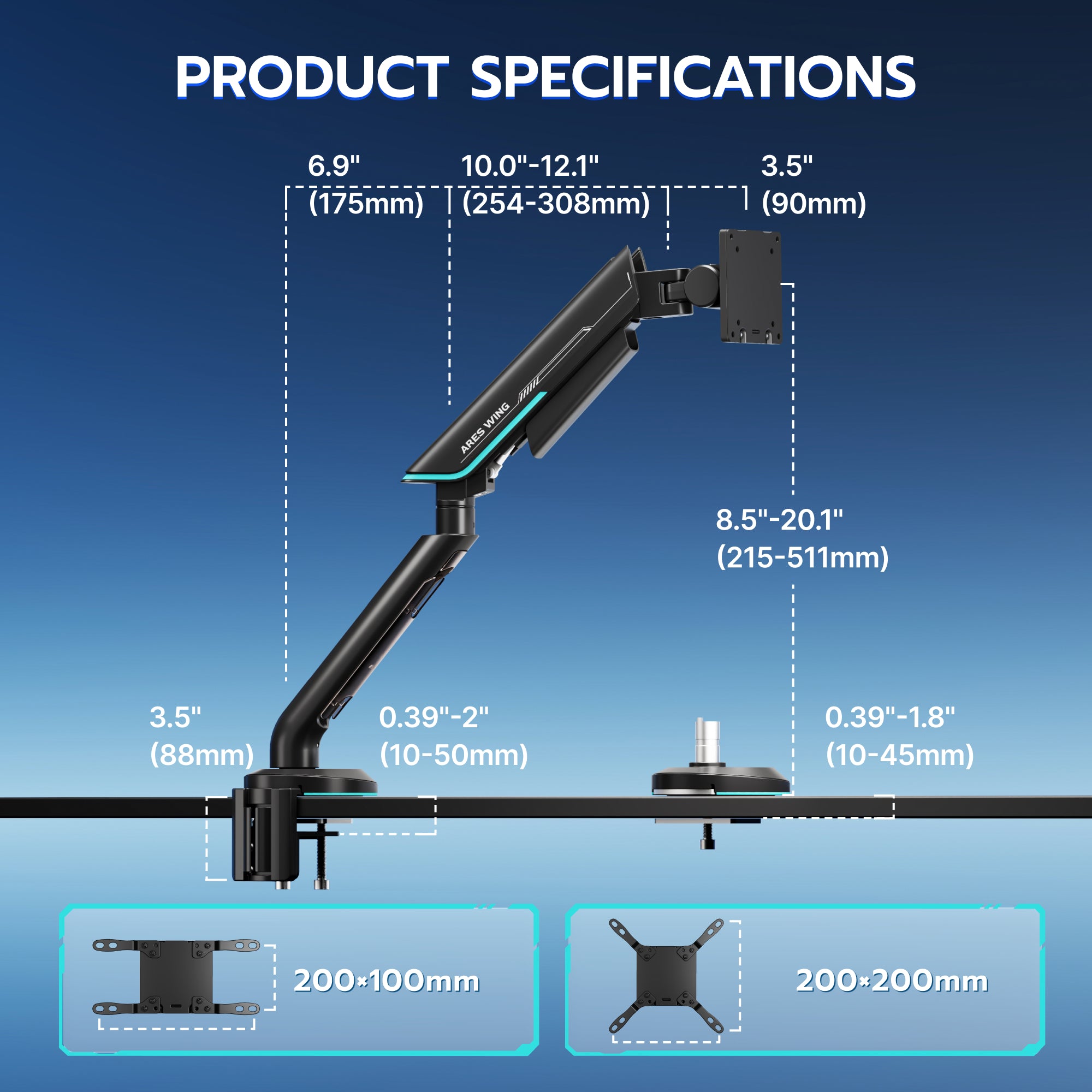 Single Monitor Mount - Black