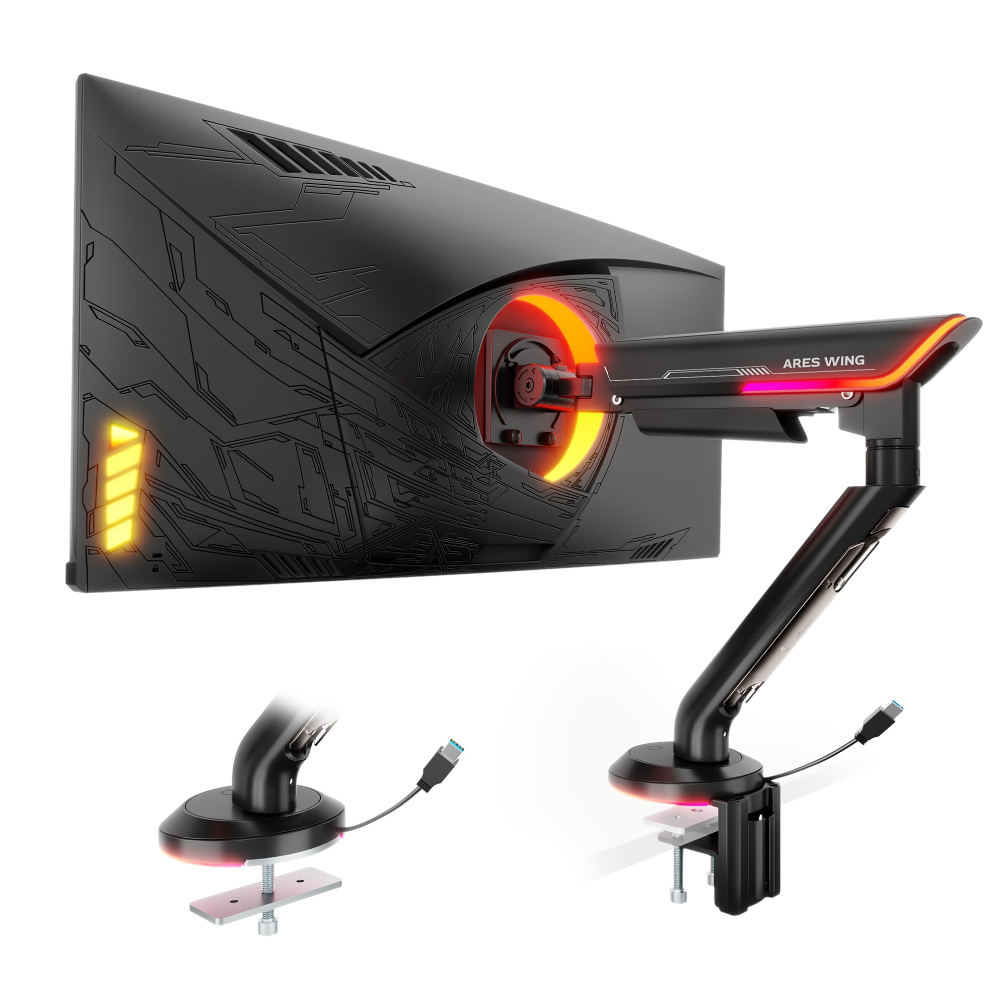 Single Monitor Mount with RGB – ARES WING