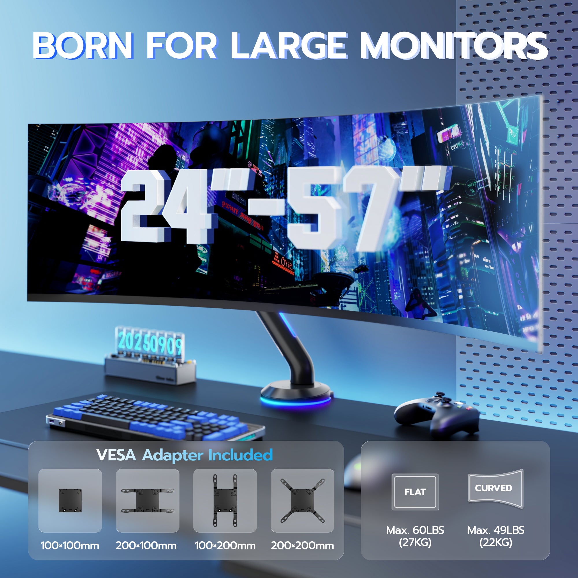 Single Monitor Mount with RGB