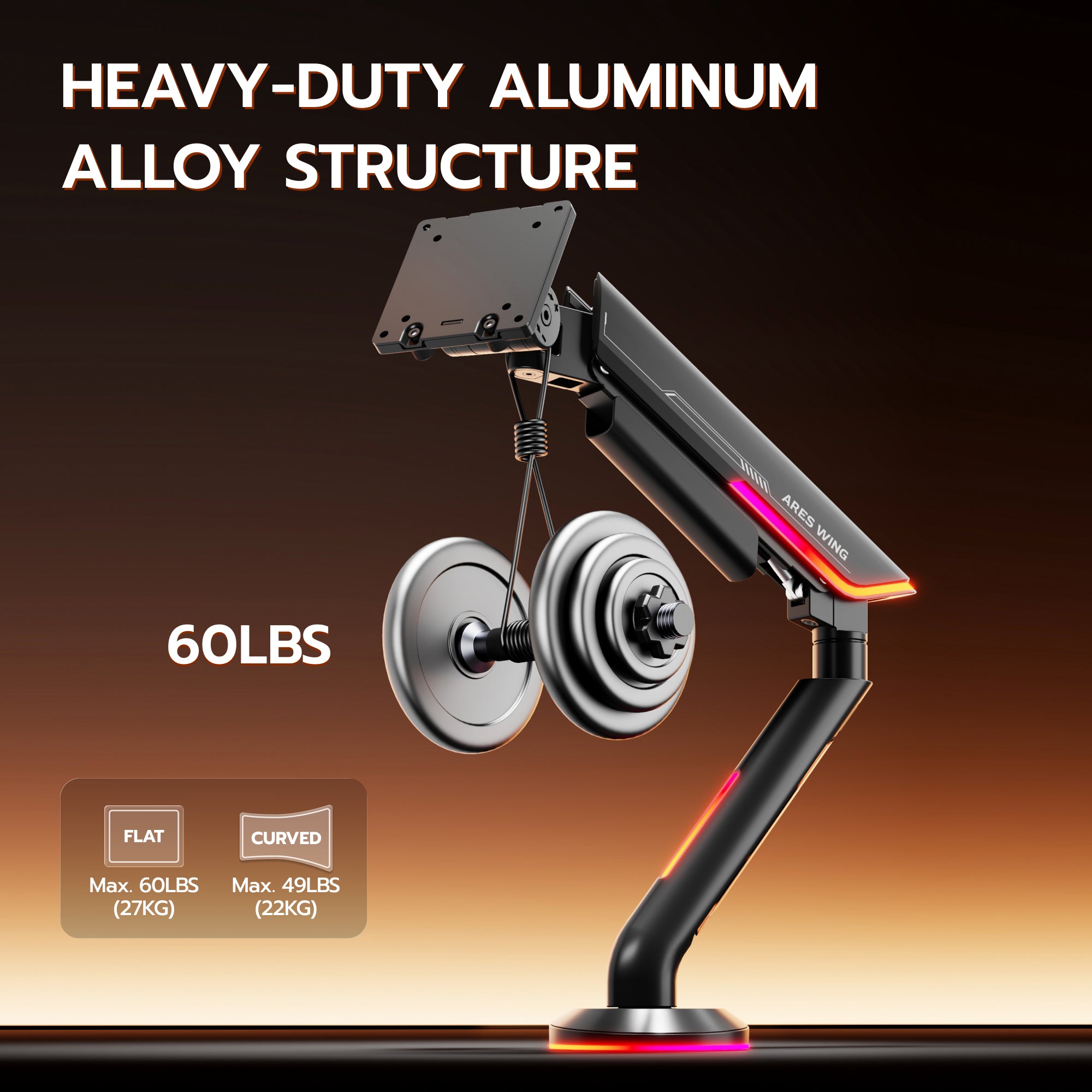 Single Monitor Mount with RGB