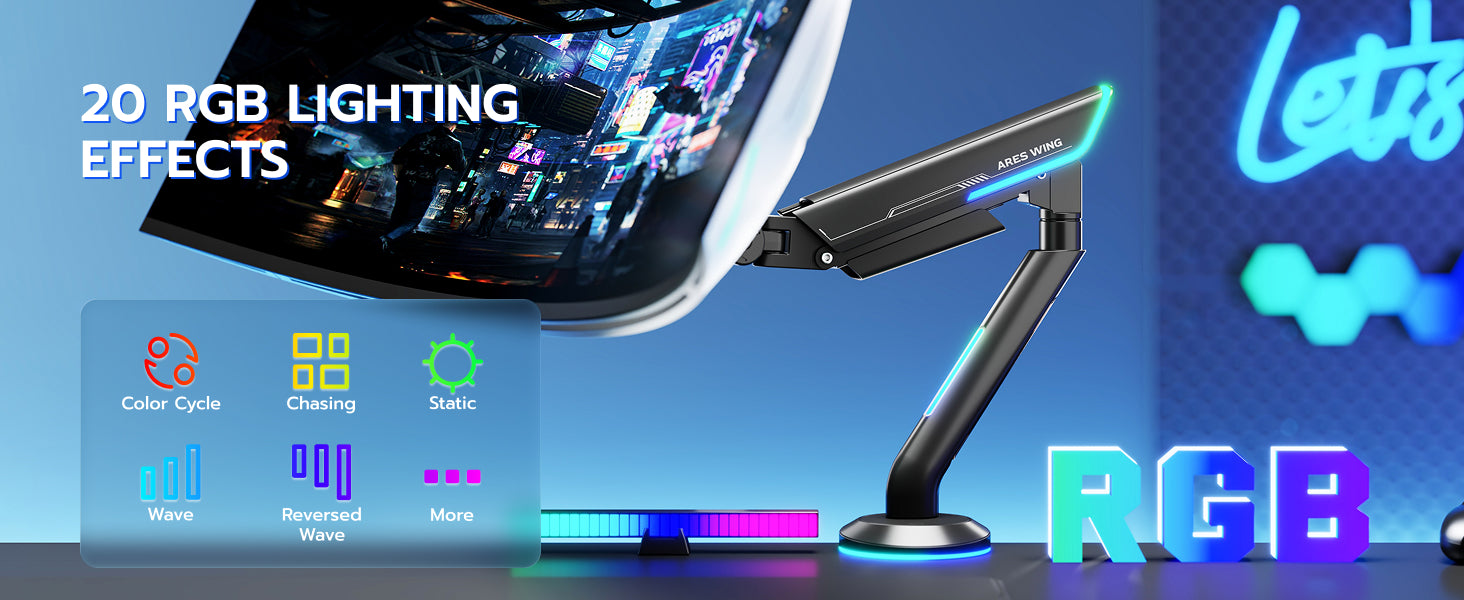 Single Monitor Mount with RGB – ARES WING