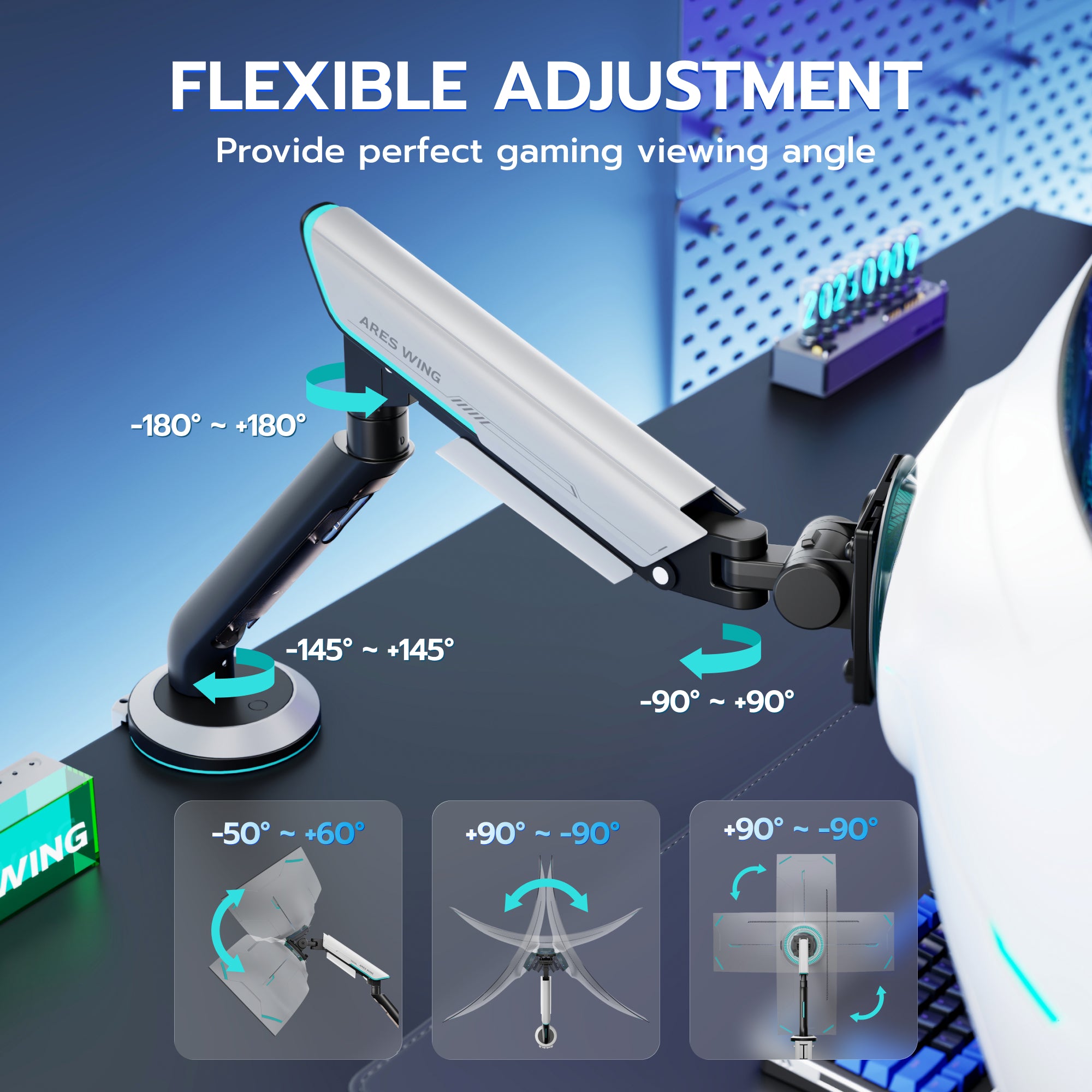 Single Monitor Mount - White