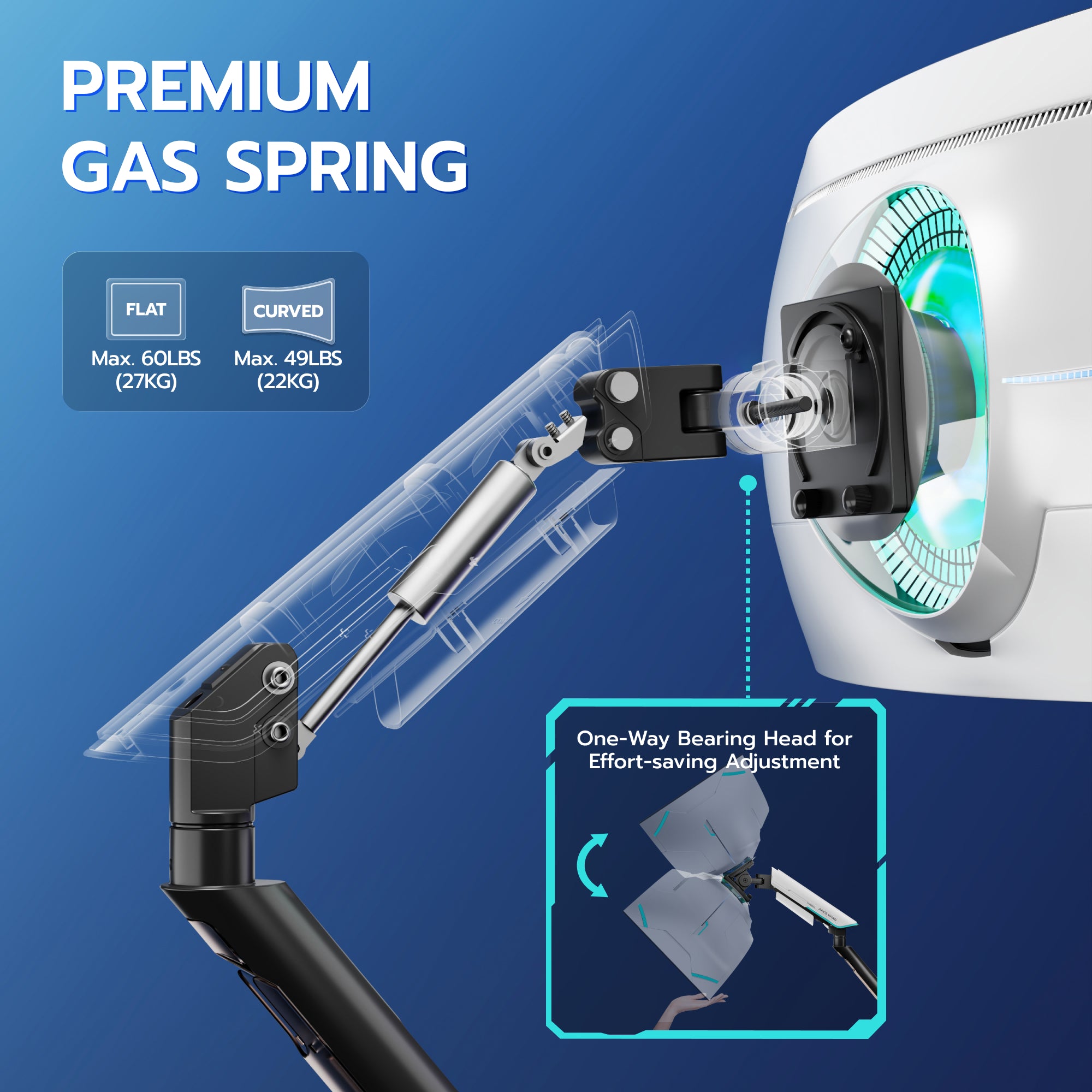 Single Monitor Mount - White