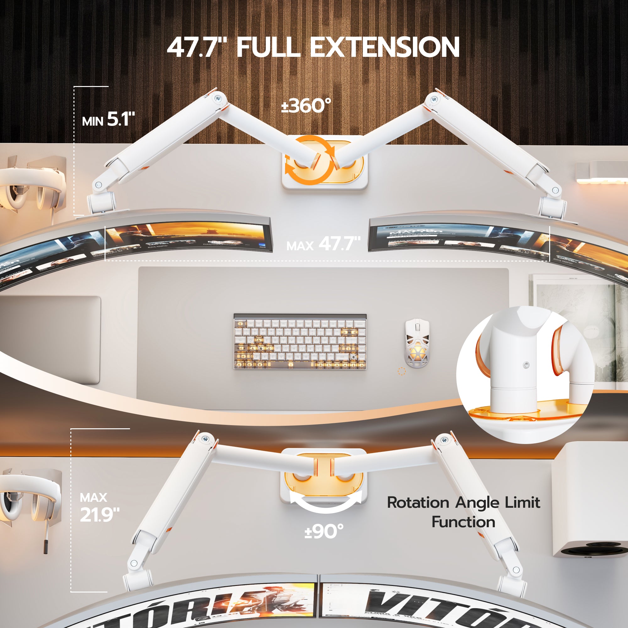 Dual Monitor Arm ARES WING