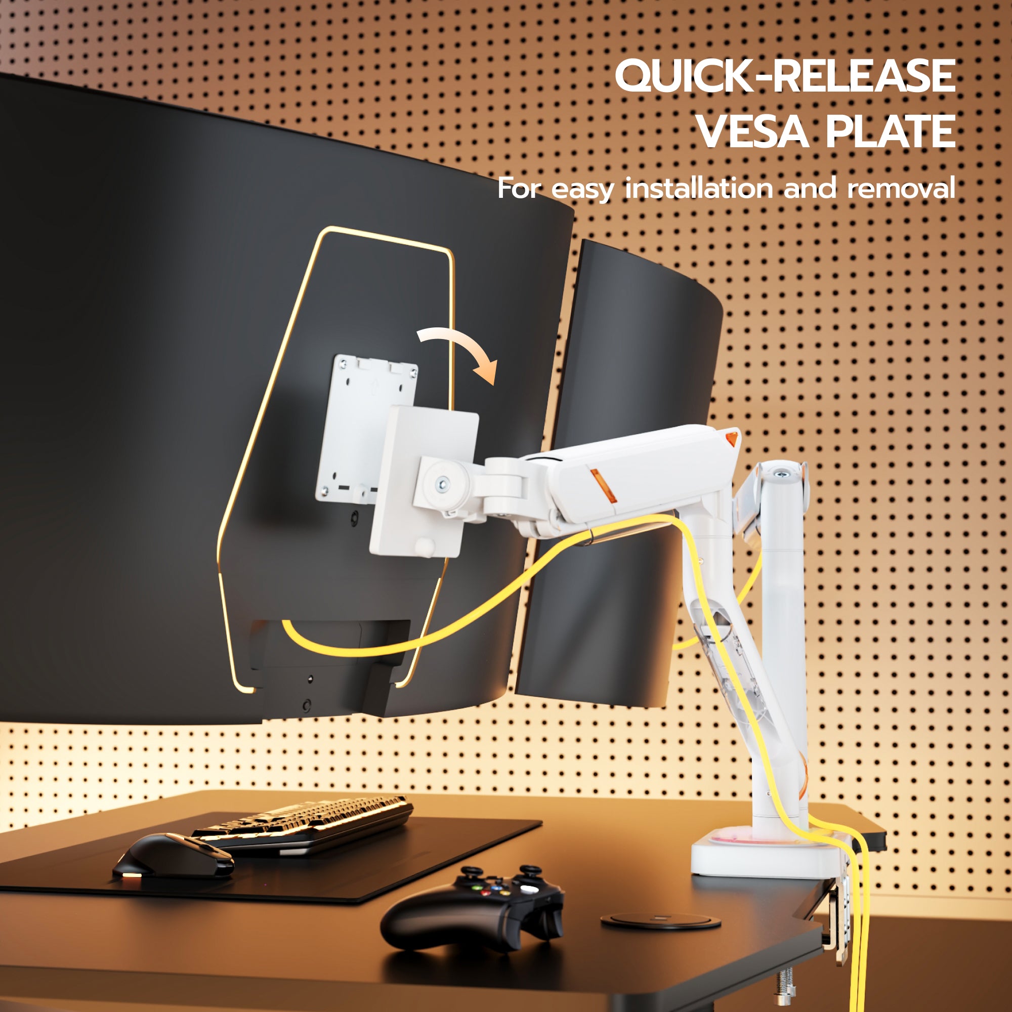 RGB Dual Monitor Arm ARES WING