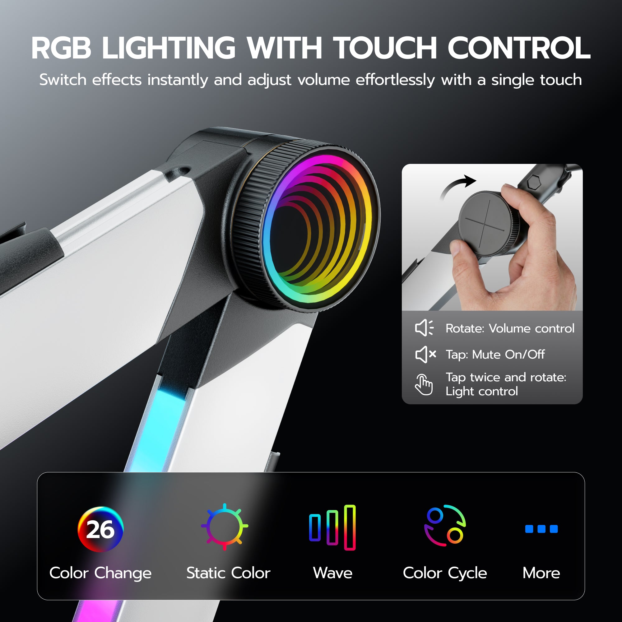 Microphone Boom Arm with RGB Light