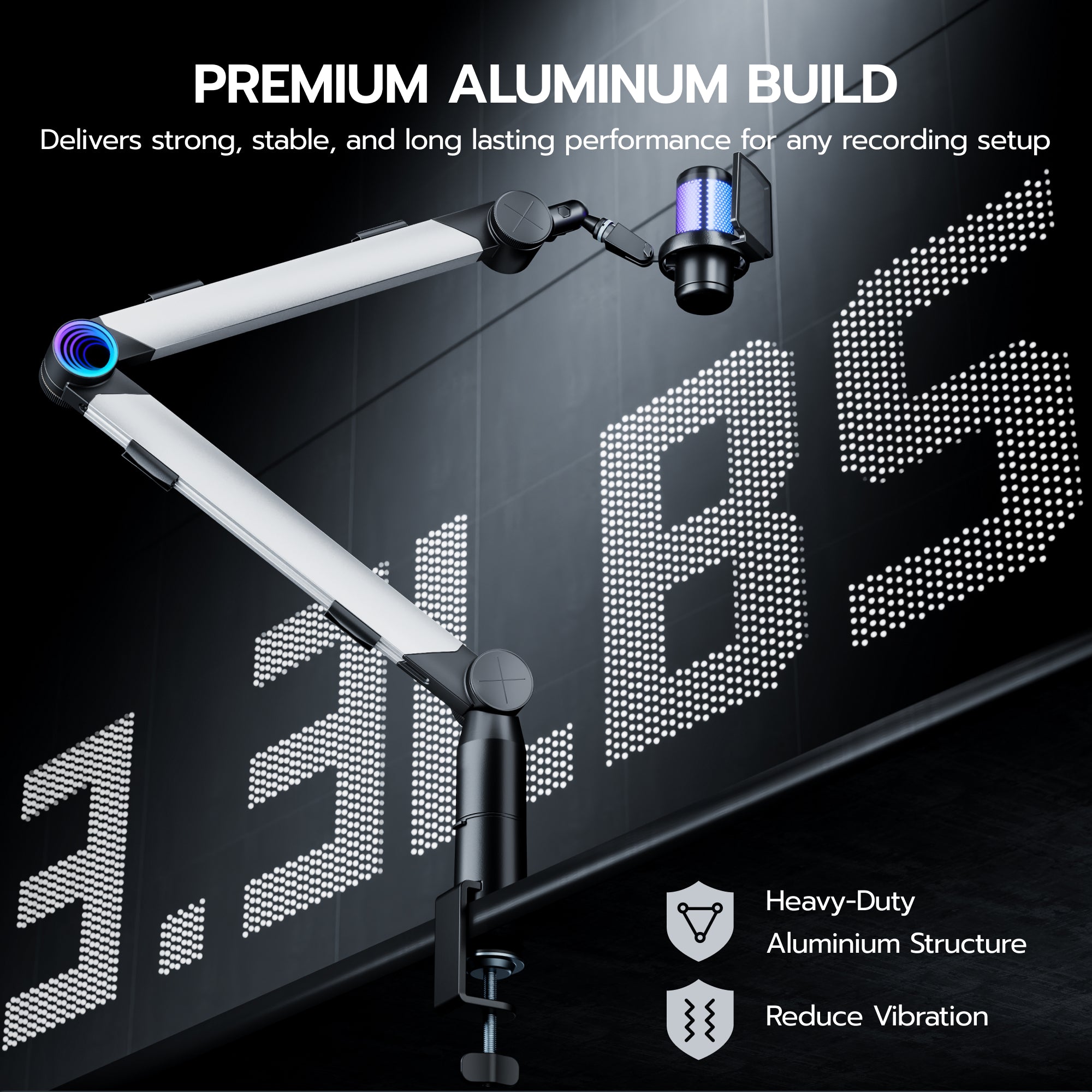Microphone Boom Arm with RGB Light