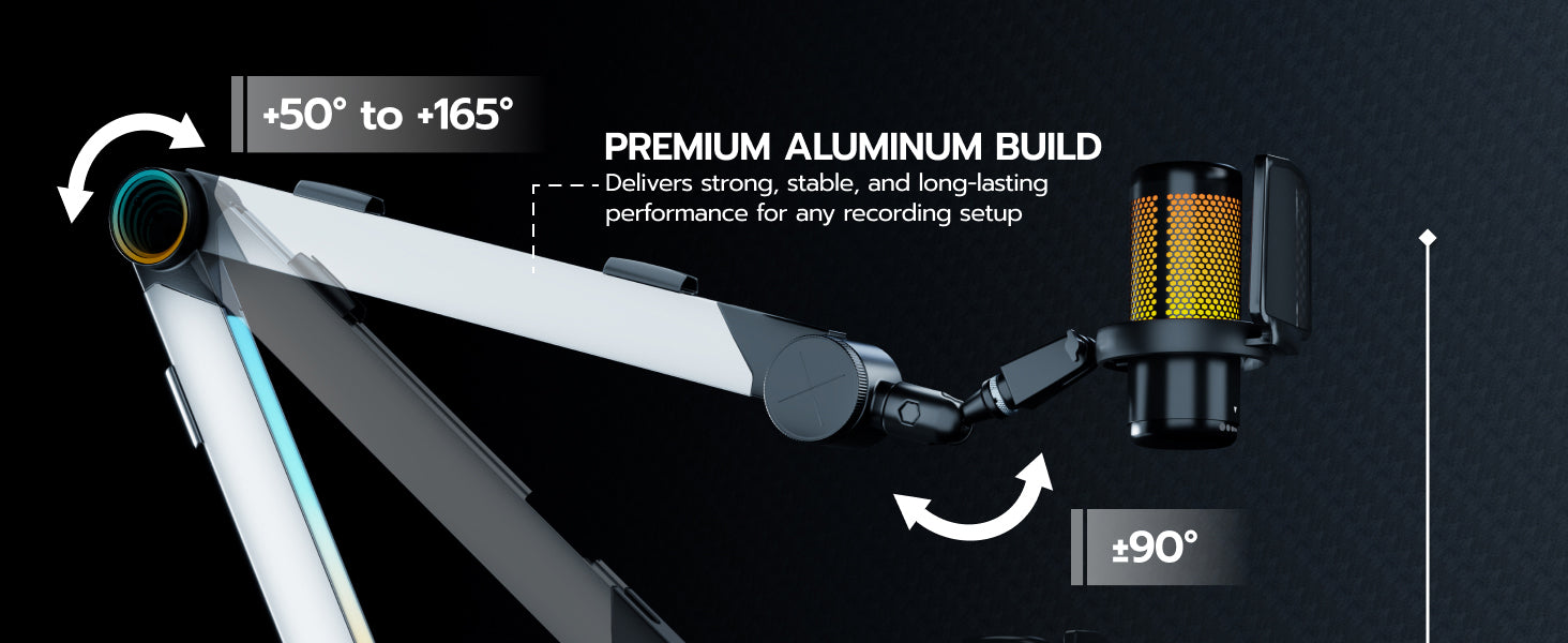 Microphone Boom Arm with RGB Light | GMA1002LSL – ARES WING