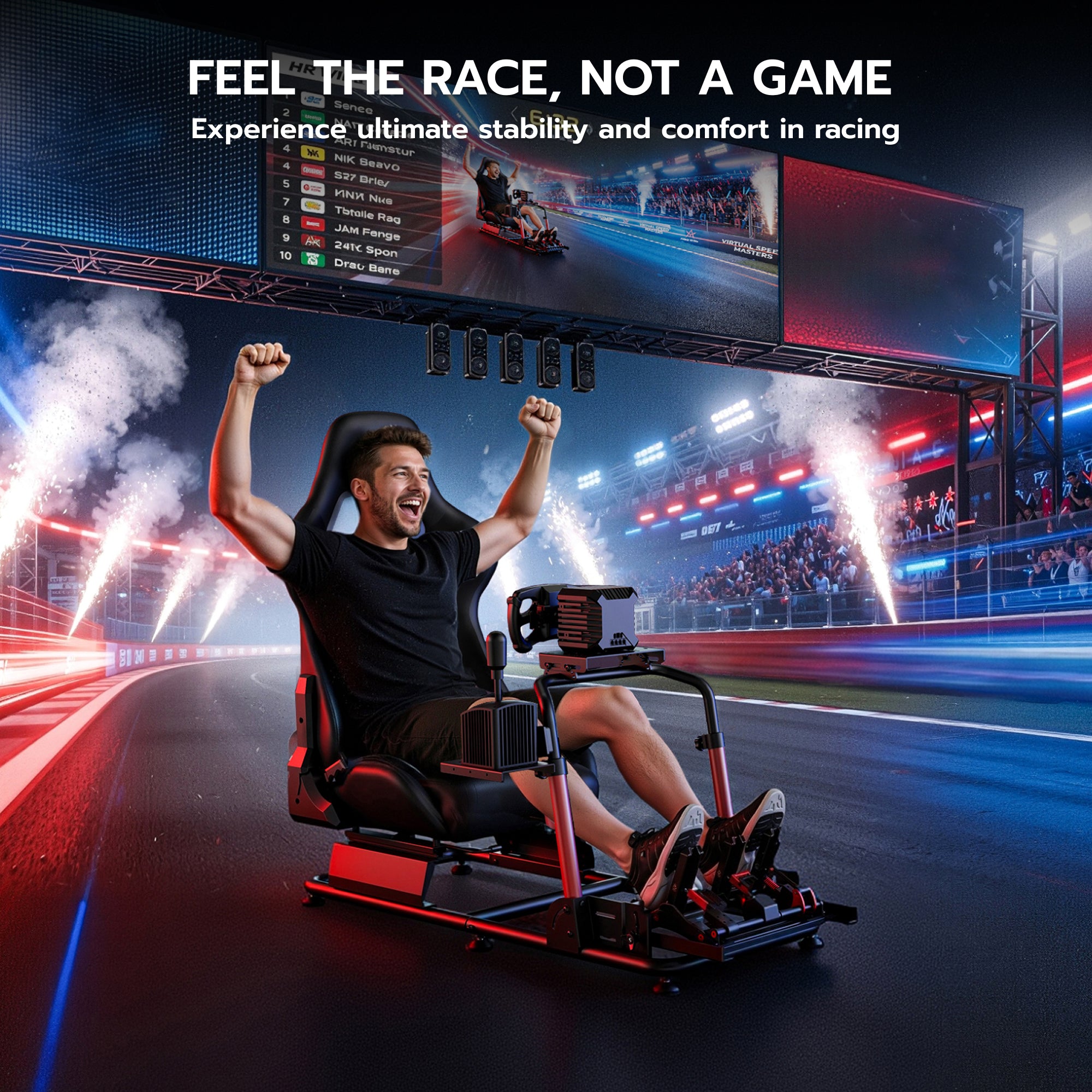Sim Racing Cockpit with Seat | GRS1007BK – ARES WING