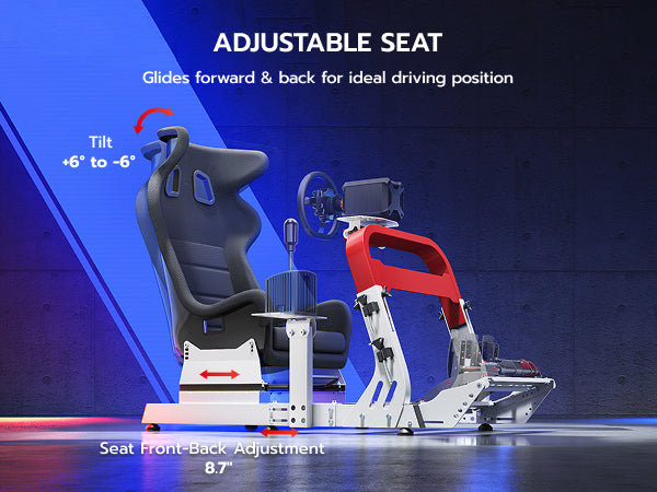 Premium Sim Racing Cockpit with Seat | GRS1008WH – ARES WING