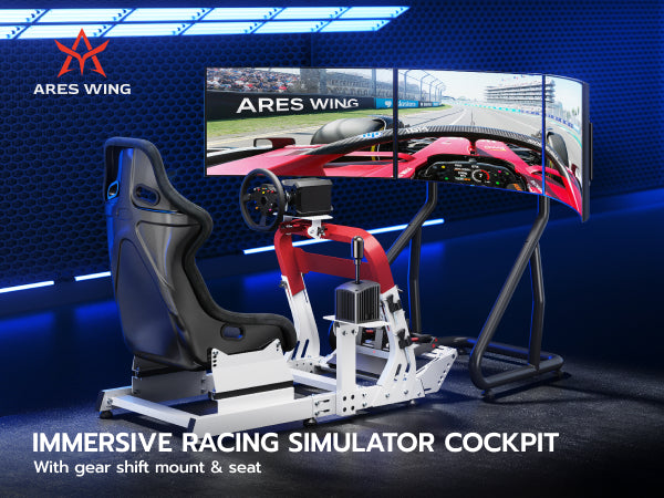 Classic Sim Racing Cockpit with Seat | GRS1010WH – ARES WING