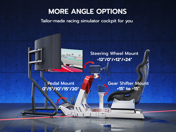 Classic Sim Racing Cockpit with Seat | GRS1010WH – ARES WING