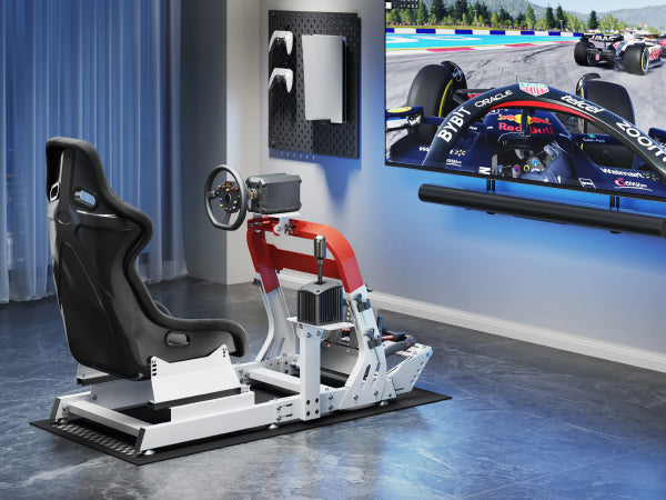Classic Sim Racing Cockpit with Seat | GRS1010WH – ARES WING