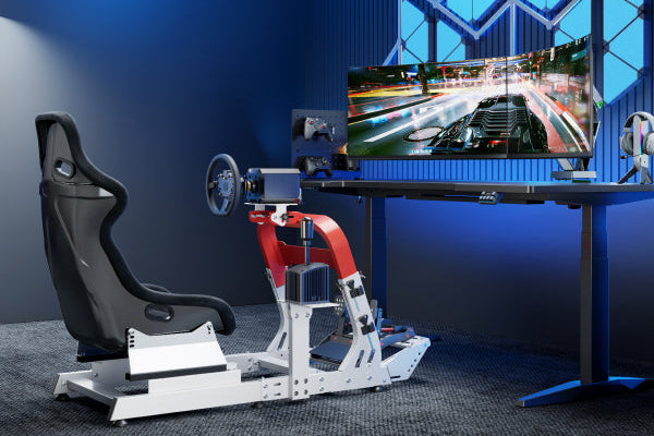 Classic Sim Racing Cockpit with Seat | GRS1010WH – ARES WING