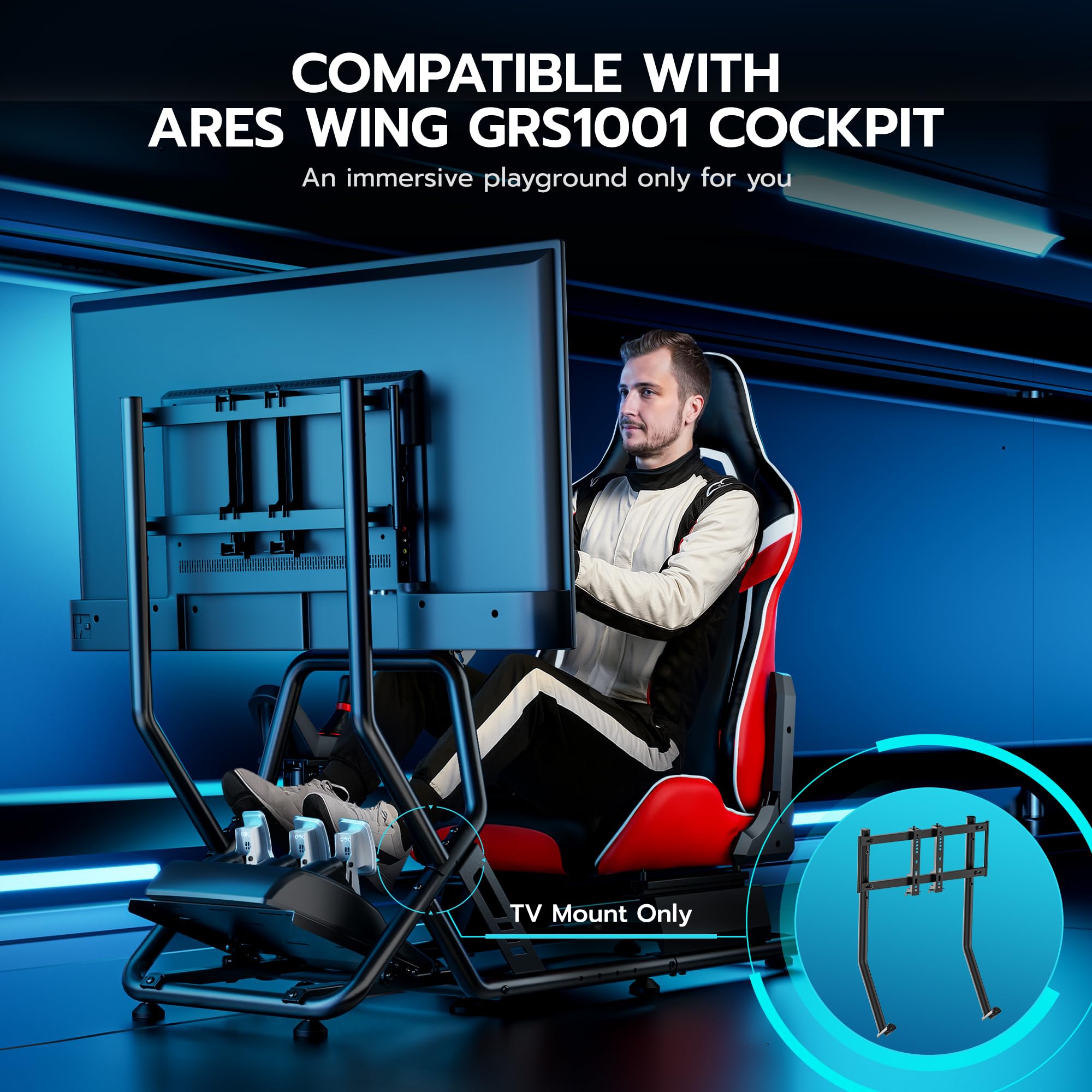 TV Mount Designed for Racing Simulator Cockpit ARES WING