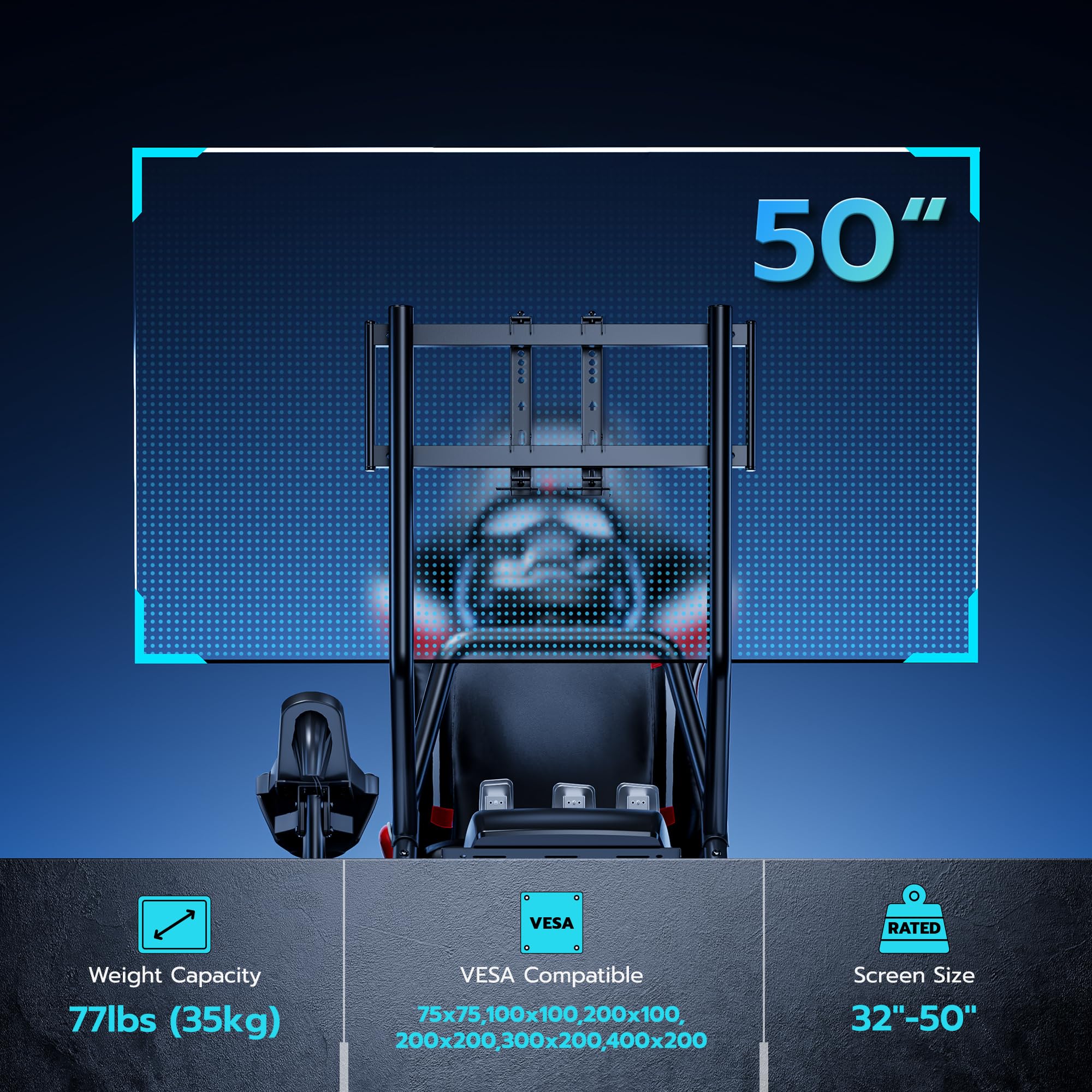TV Mount Designed for Racing Simulator Cockpit ARES WING