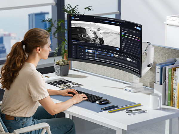 ARES WING | Single Monitor Arm with USB Ports | GDT1007UCWH